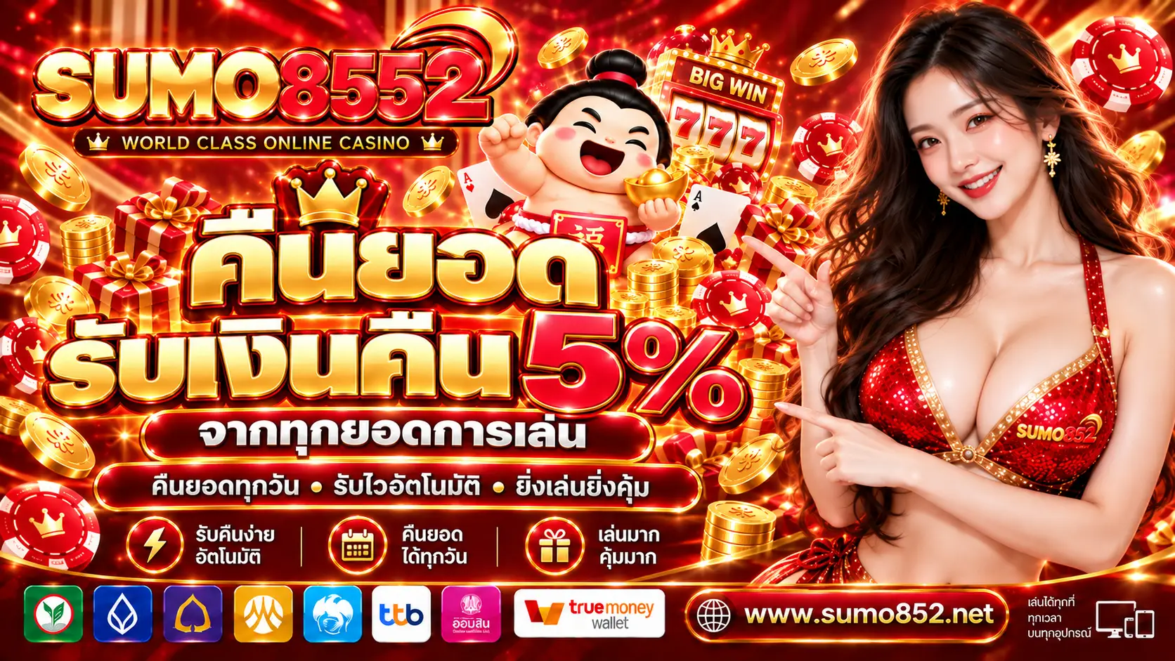 SUMO852 เว็บเดิมพันครบวงจร รวมทุกค่ายดัง ออโต้ถอนง่าย จ่ายเต็ม